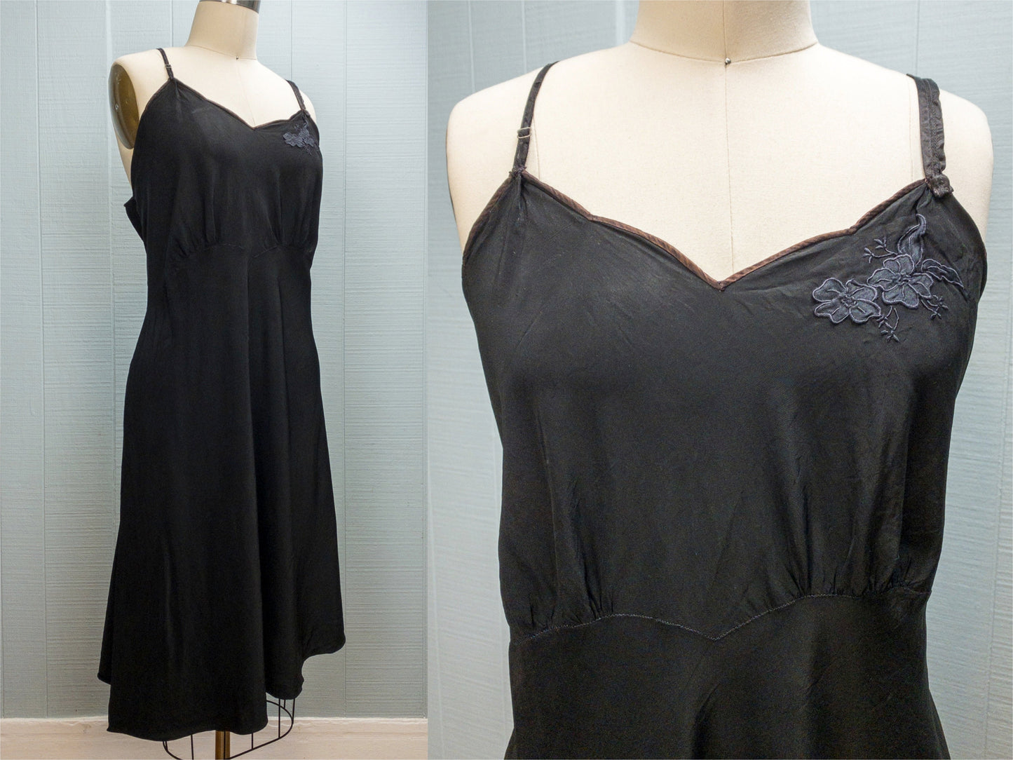 40's 50's Black Slip | L/XL