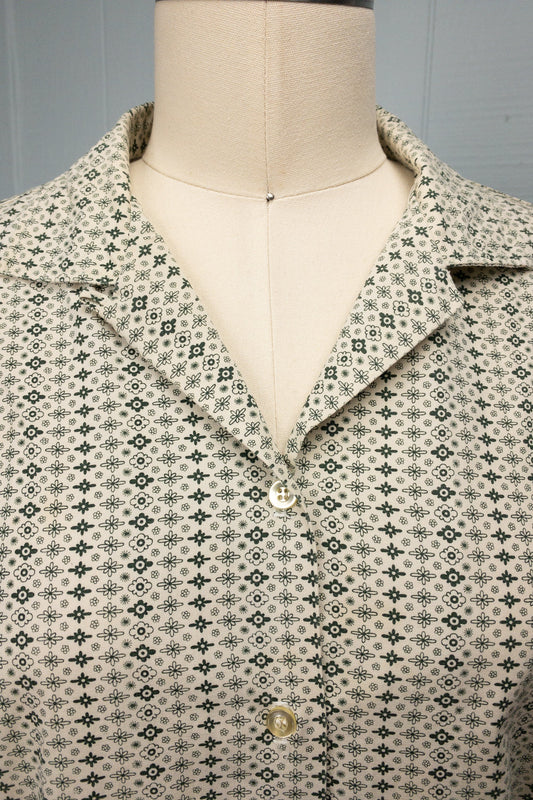 60's Rows of Daisies Button Shirt | M/L