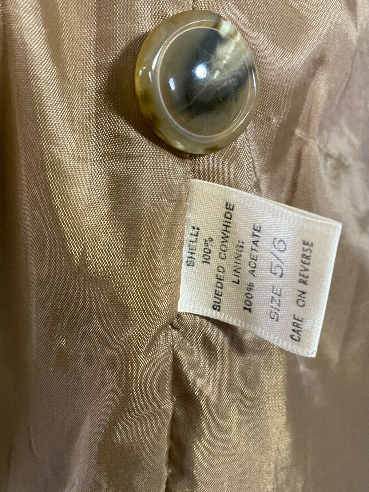 80's Double Breasted Tan Suede Jacket | M