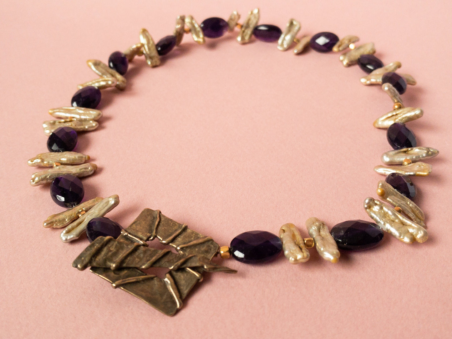 Keshi Pearl & Amethyst Costume Choker