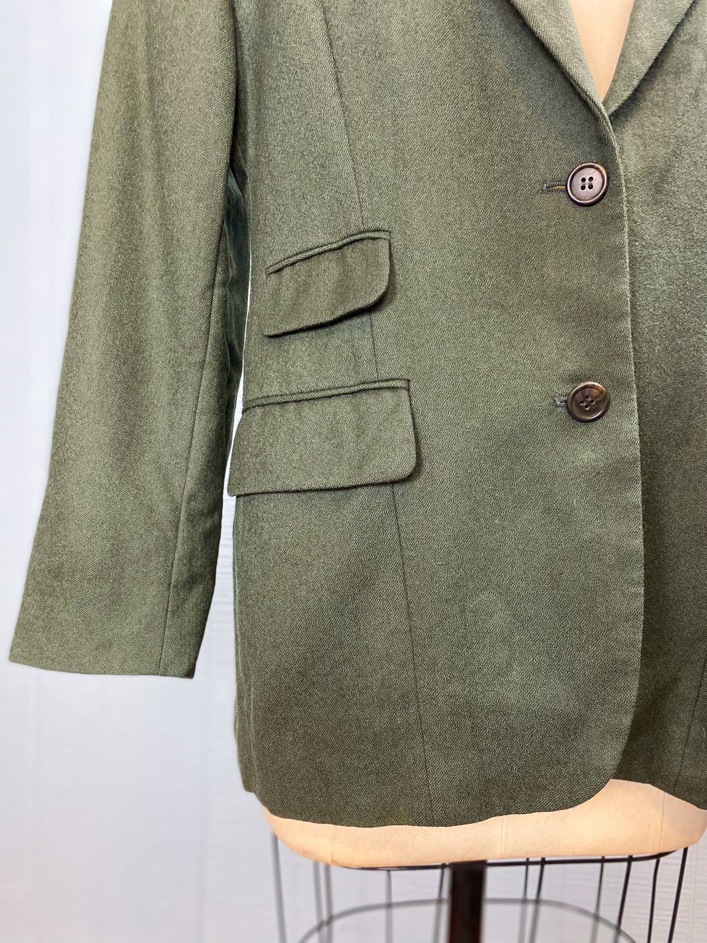 80's JG Hook Blazer Deep Olive Green Single Breast | M