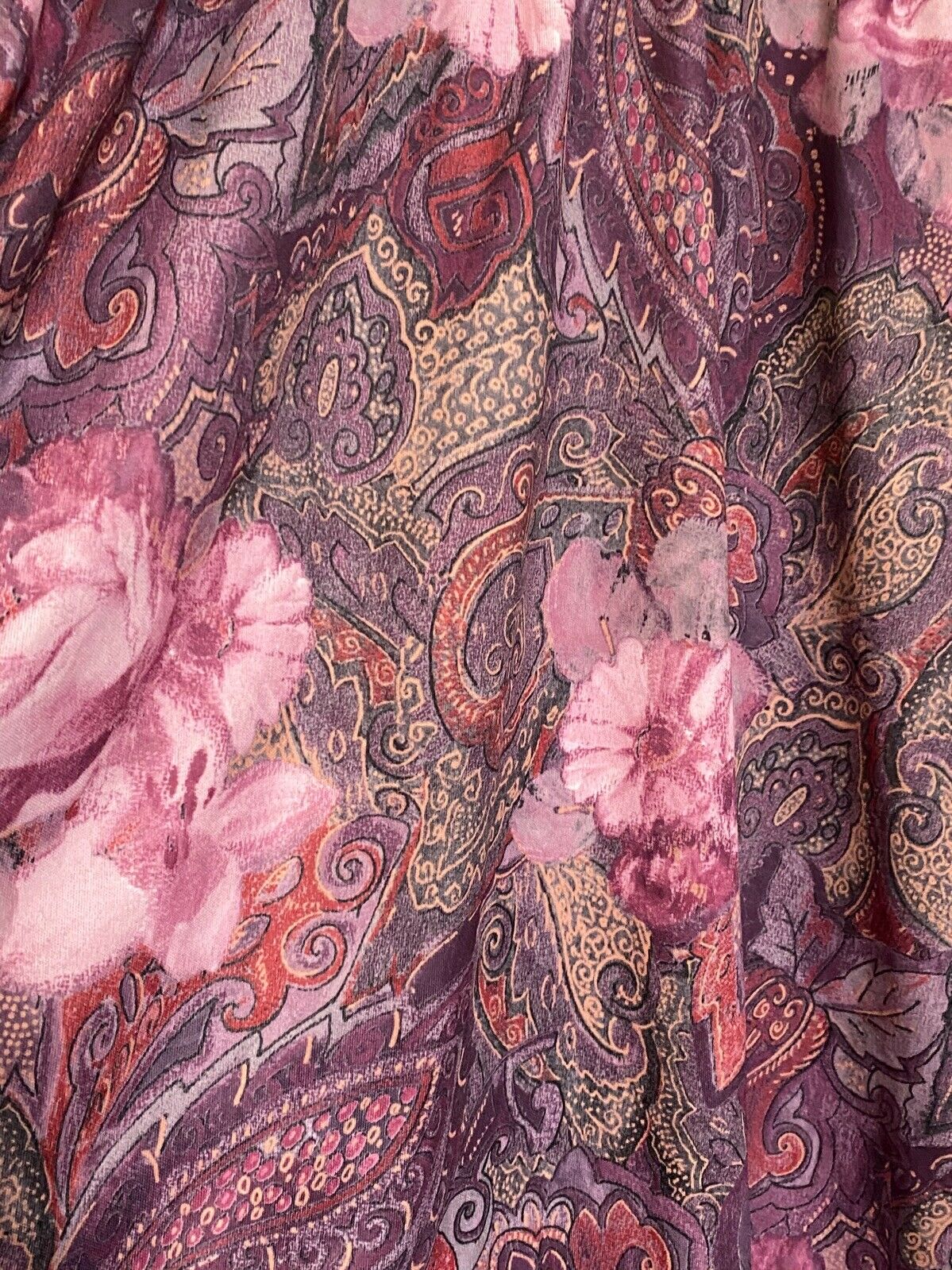 80’s Rose Floral Paisley Dress | M