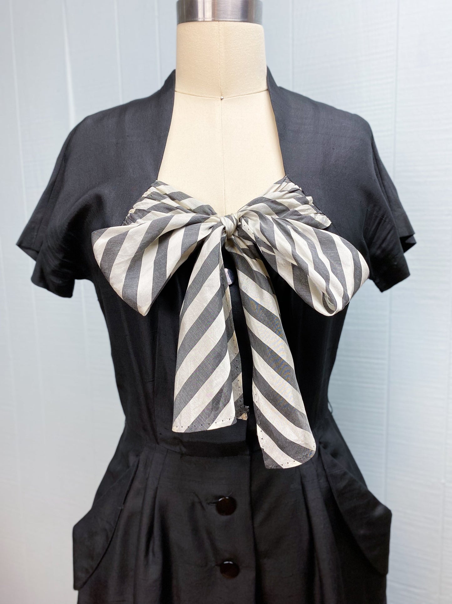50's Striped Bow Dress | S/M