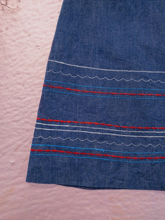 70's Denim A-Line Mini Skirt