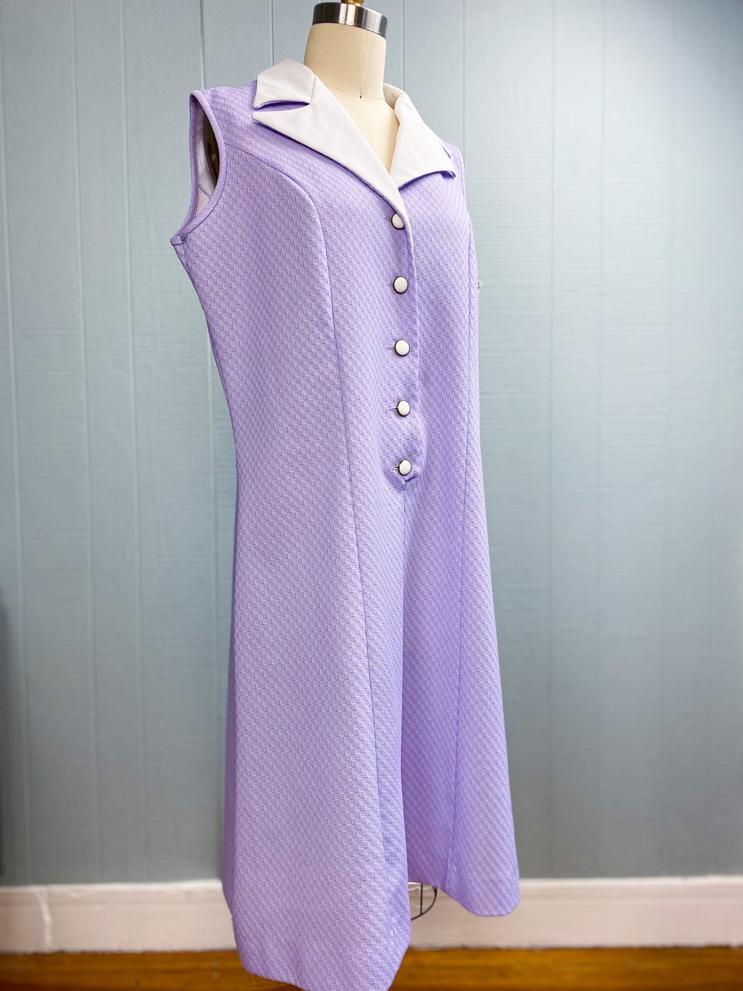 70's Sleeveless Lavender Shift Dress | XXL