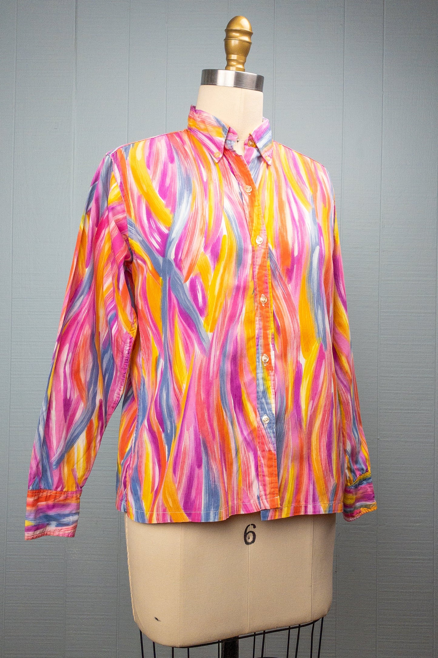60's Painting with Rainbows Blouse | S/M