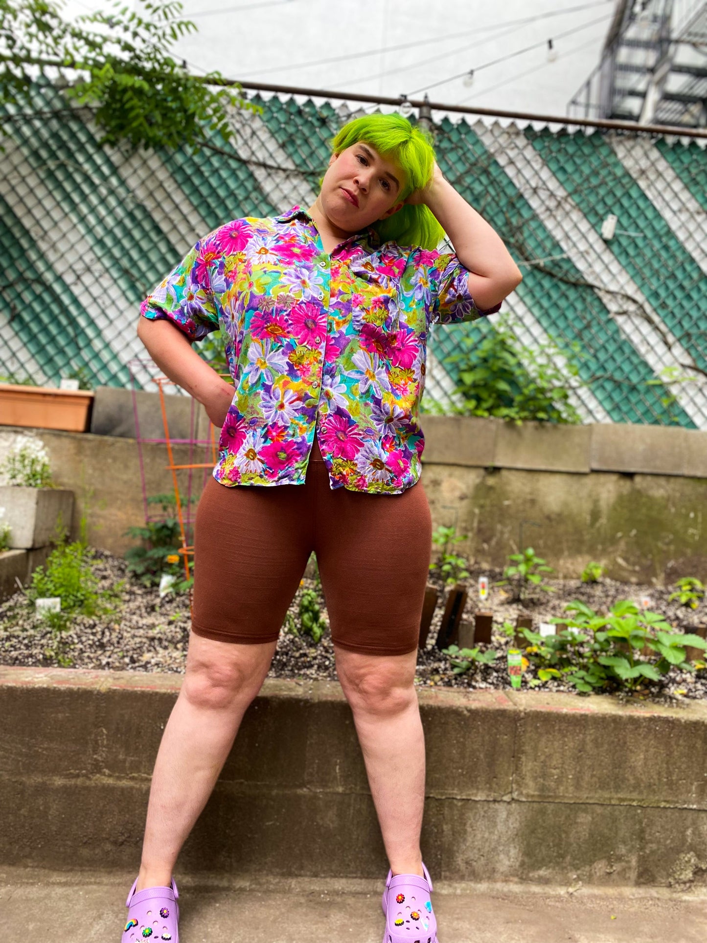 80's Floral Watercolor Rainbow Shirt | XL/XXL