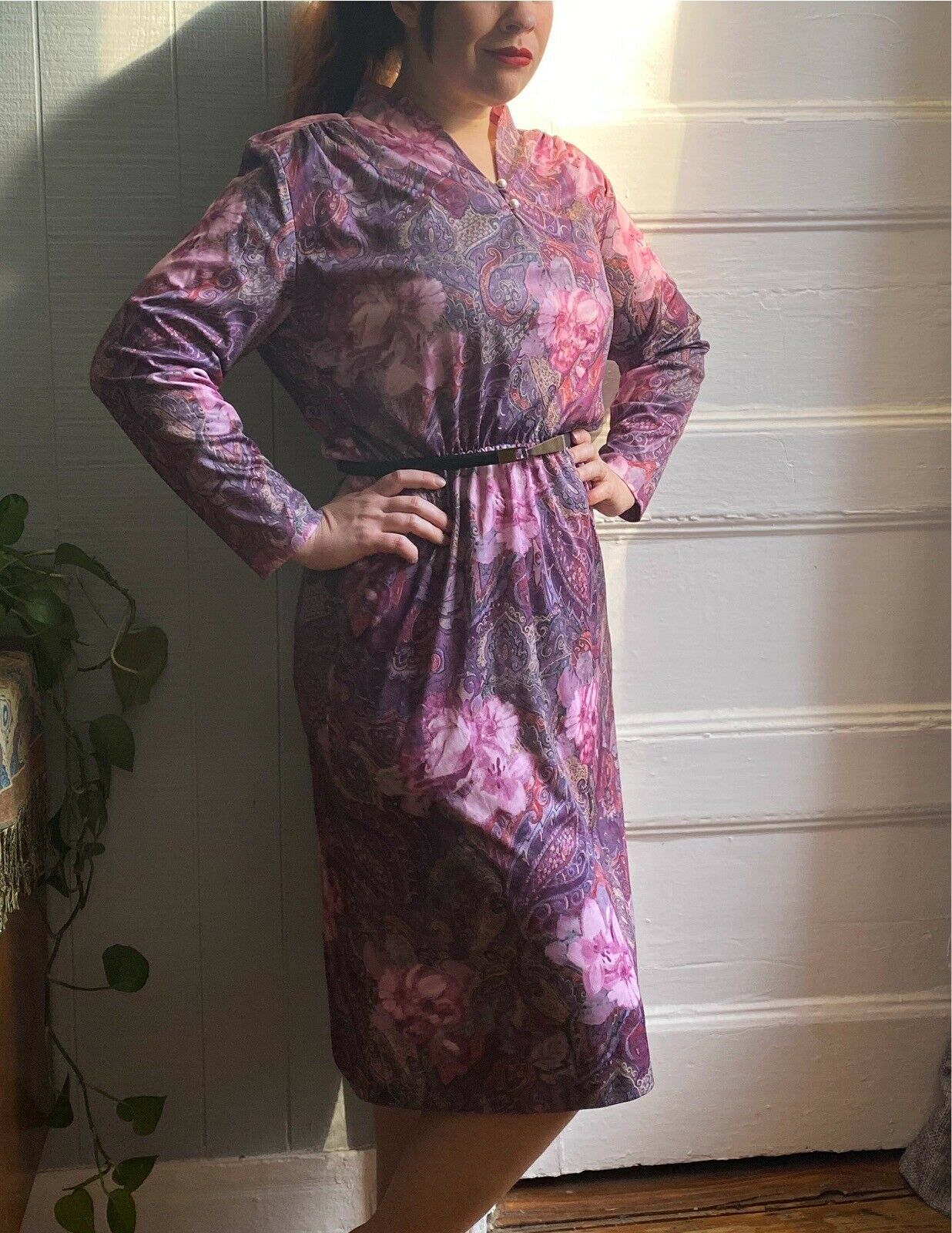 80’s Rose Floral Paisley Dress | M