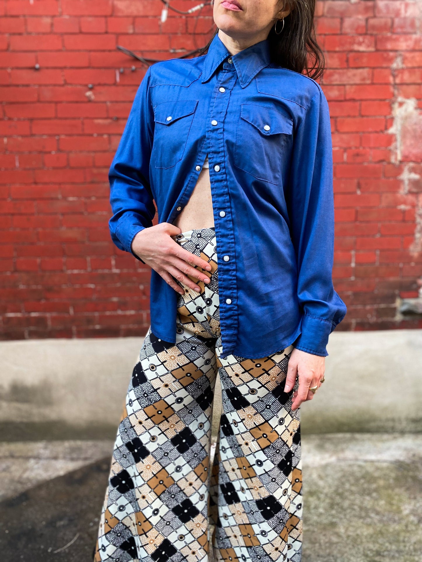 70's Geometric Bell Bottom | S/M