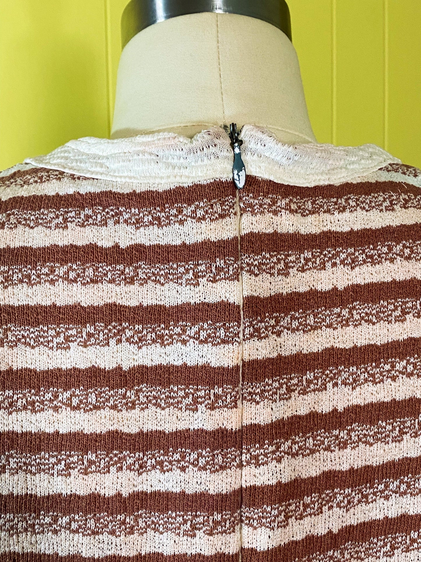 60s 70's Brown Space Dye Crew | S/M