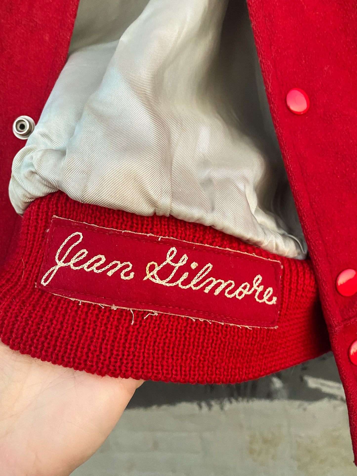 60s Red & Cream Cheer Letterman Jacket