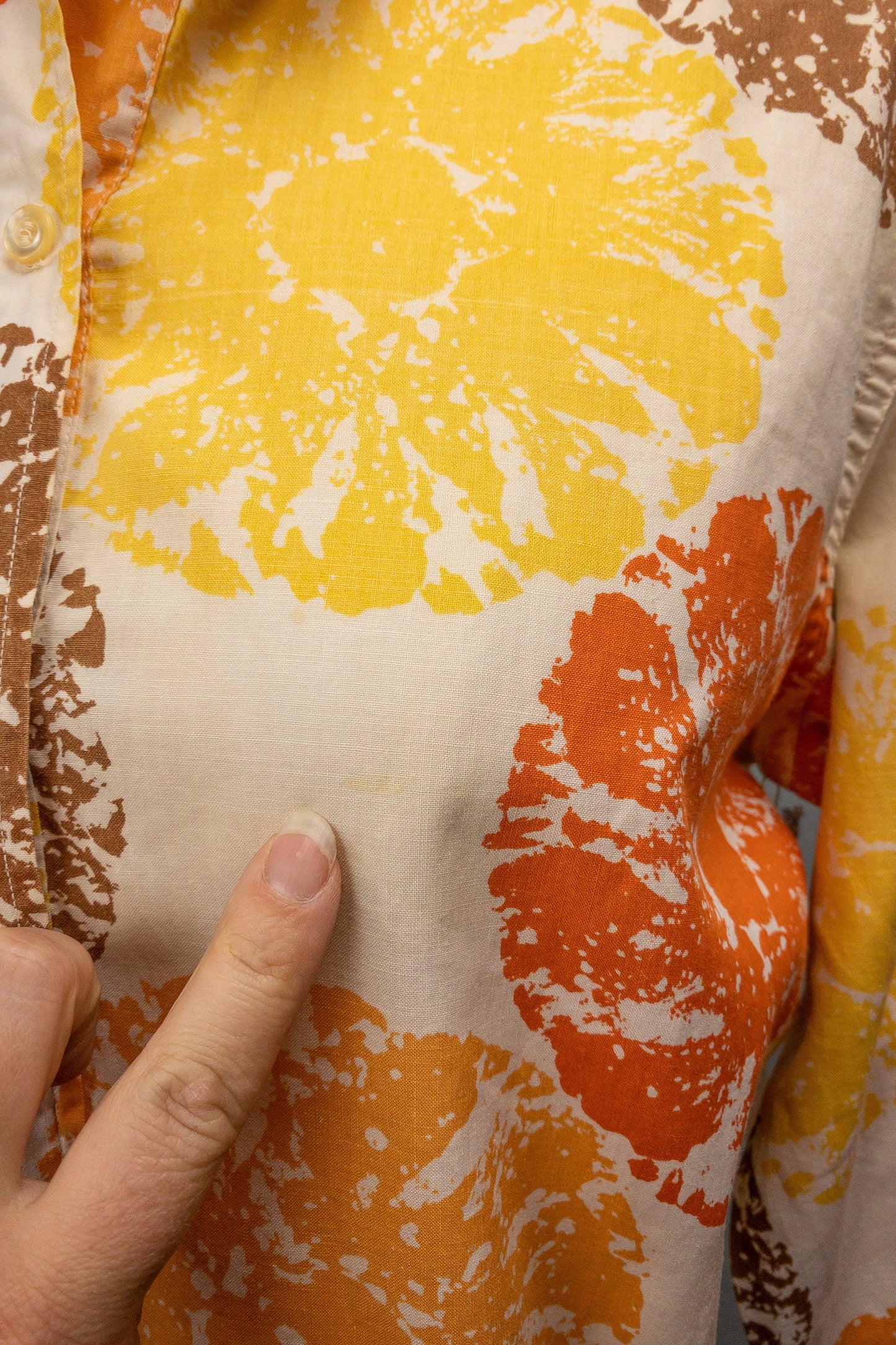 60's Orange Brown Splotch Pullover