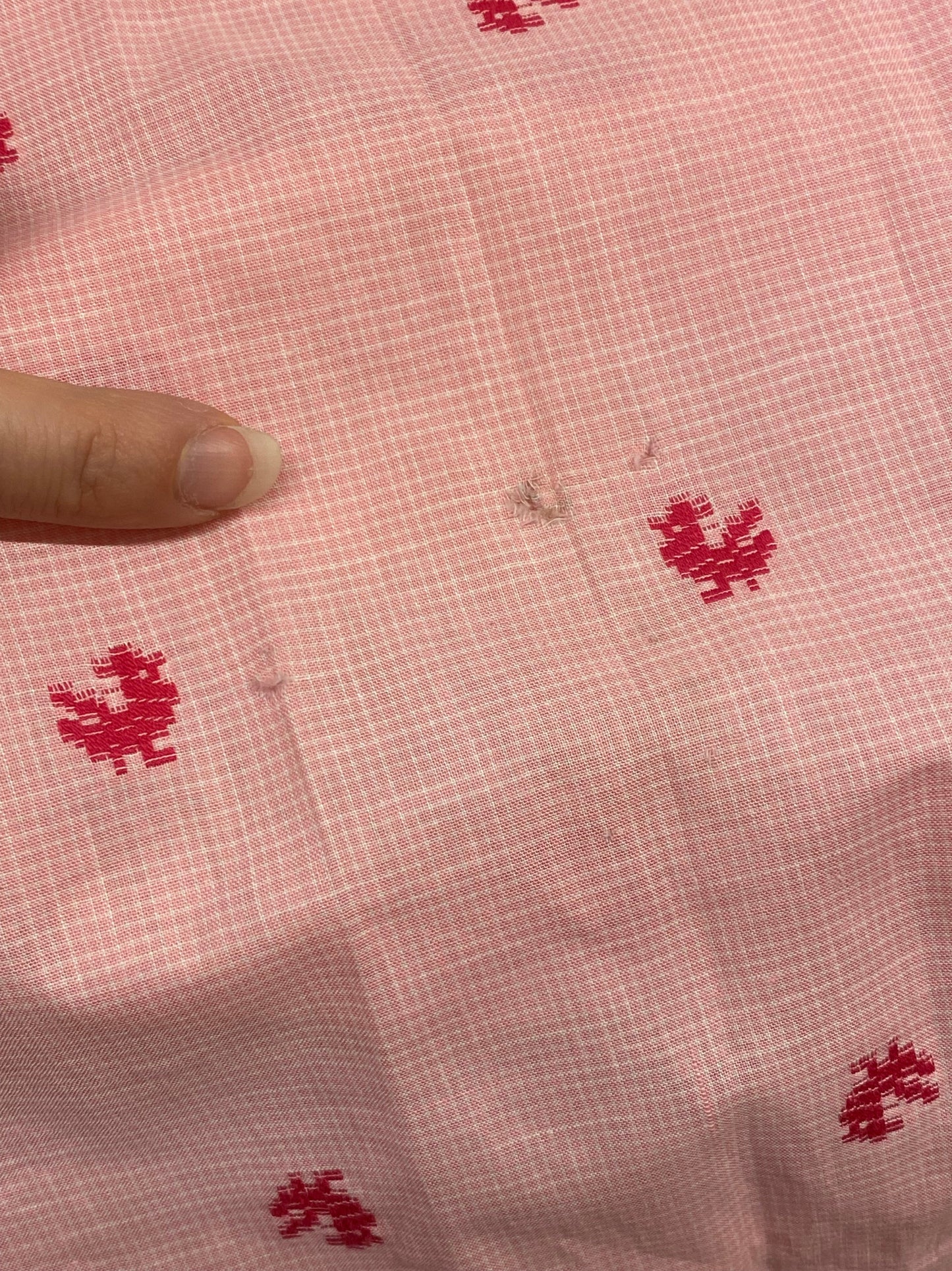 50's Pink Gingham Chicken Day Dress | M/L