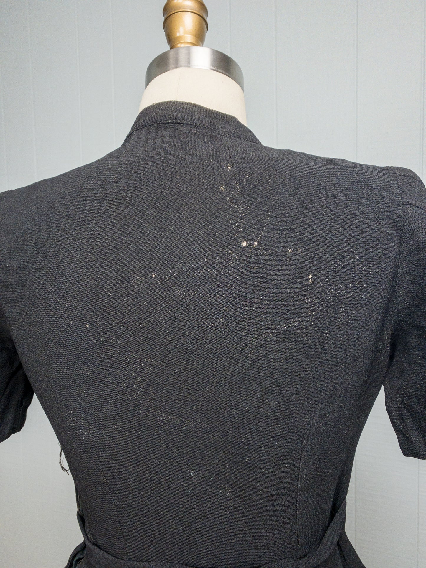 40's Wounded Wrap Dress with Rose Sequin