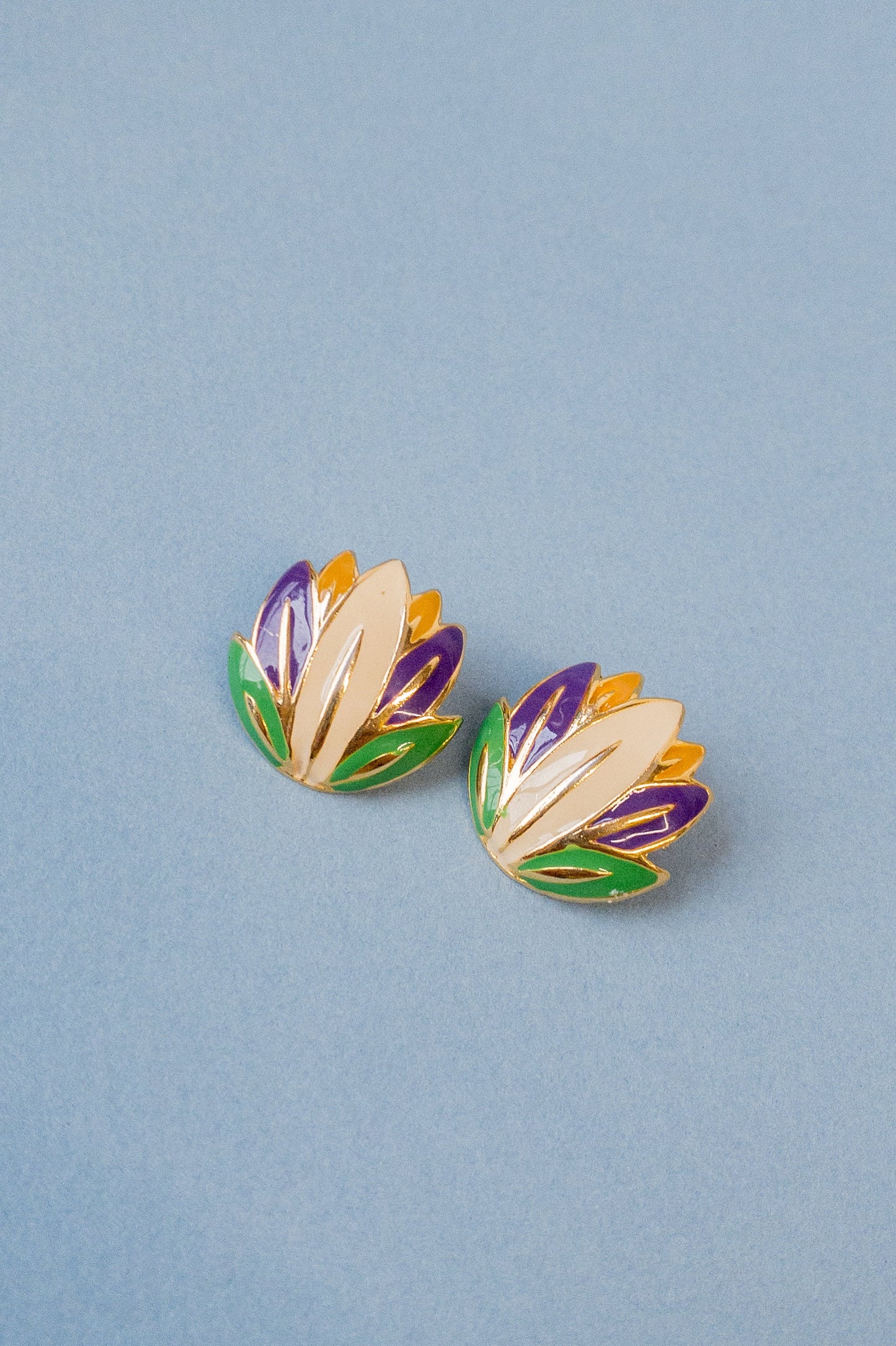 Vintage Lotus Flower Earrings