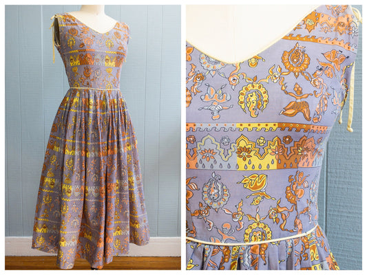 50s Lavender Whirling Dervish Dress | XS/S