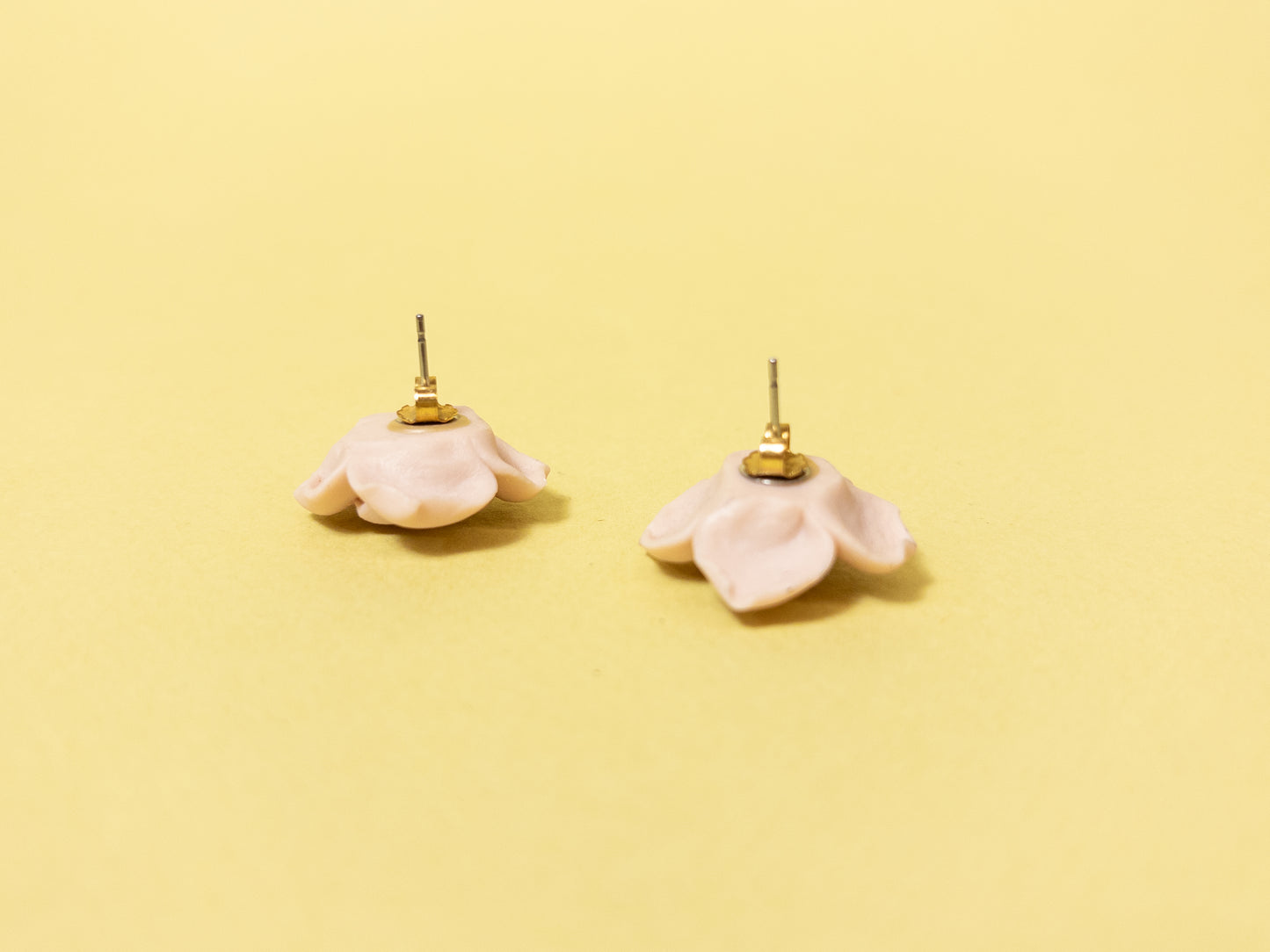 Vintage Ballet Pink 3D Rose Earrings