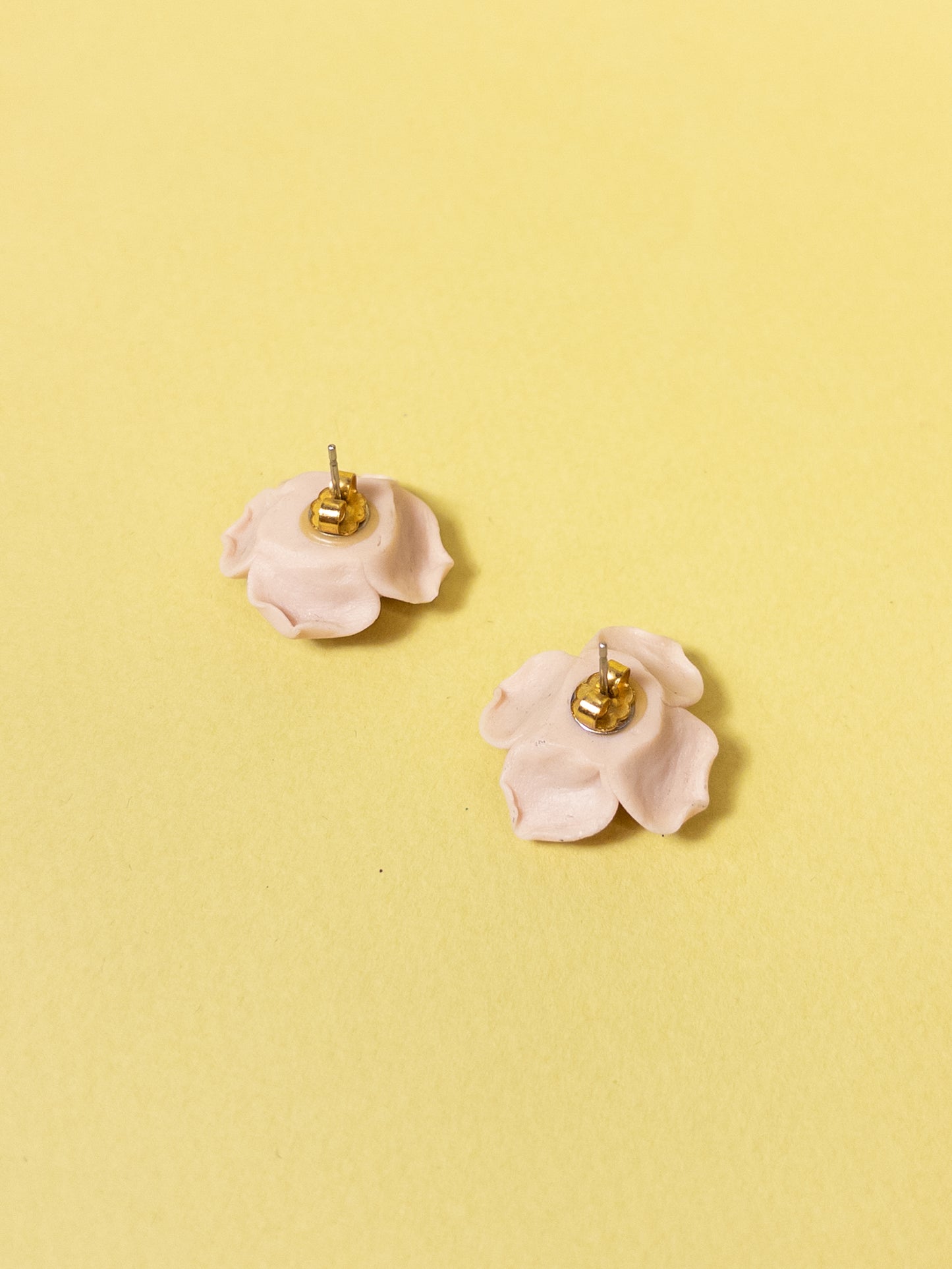 Vintage Ballet Pink 3D Rose Earrings