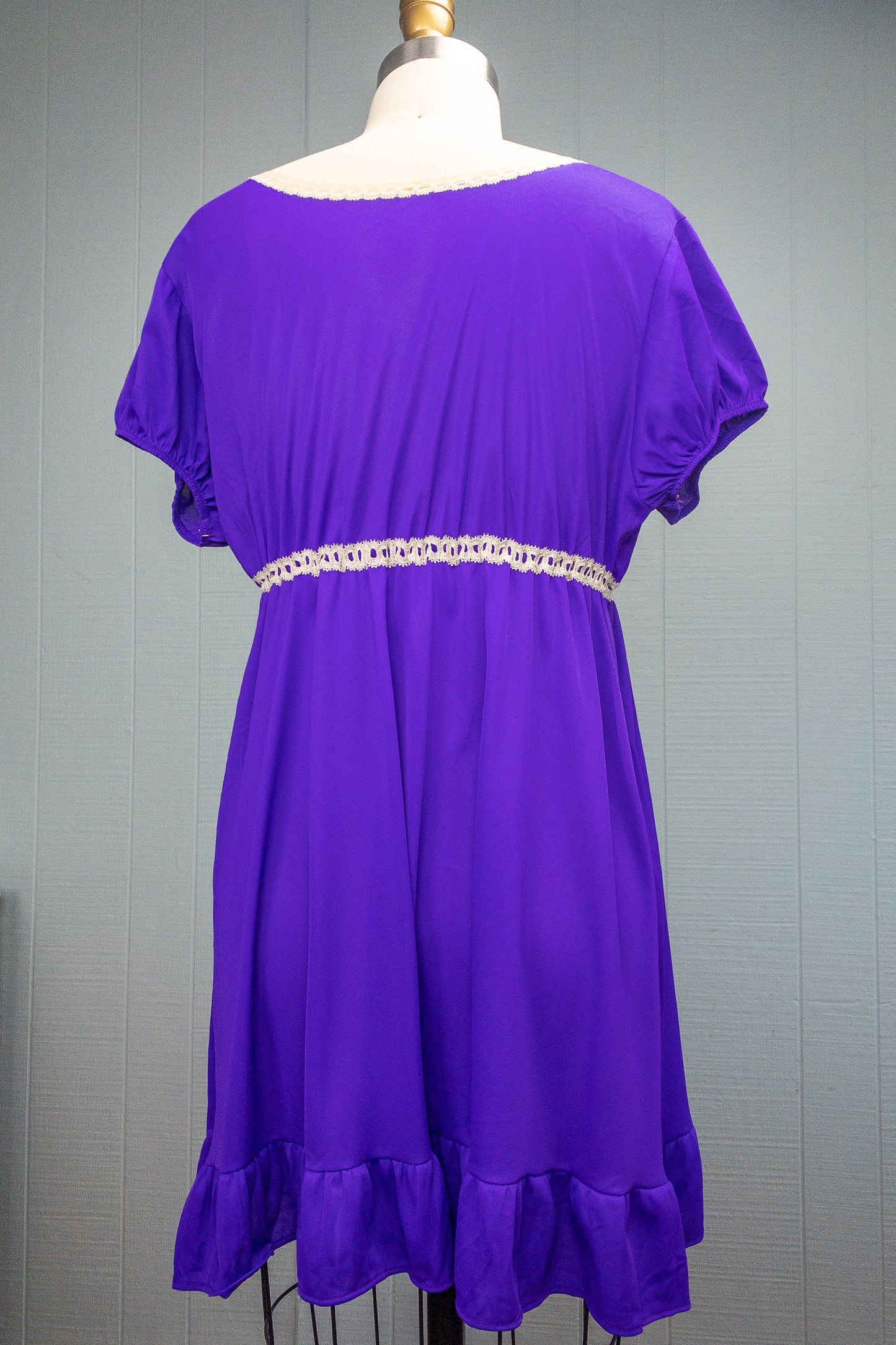 60's Purple Sheer Baby Doll Dress | M/L/XL