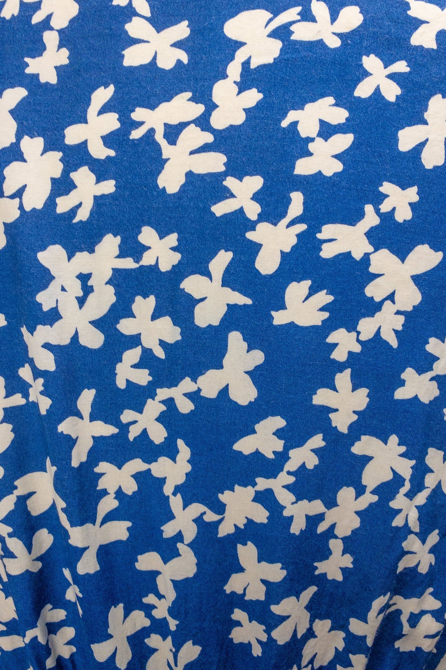 80's Blue & White Floral Wiggle Dress | S/M