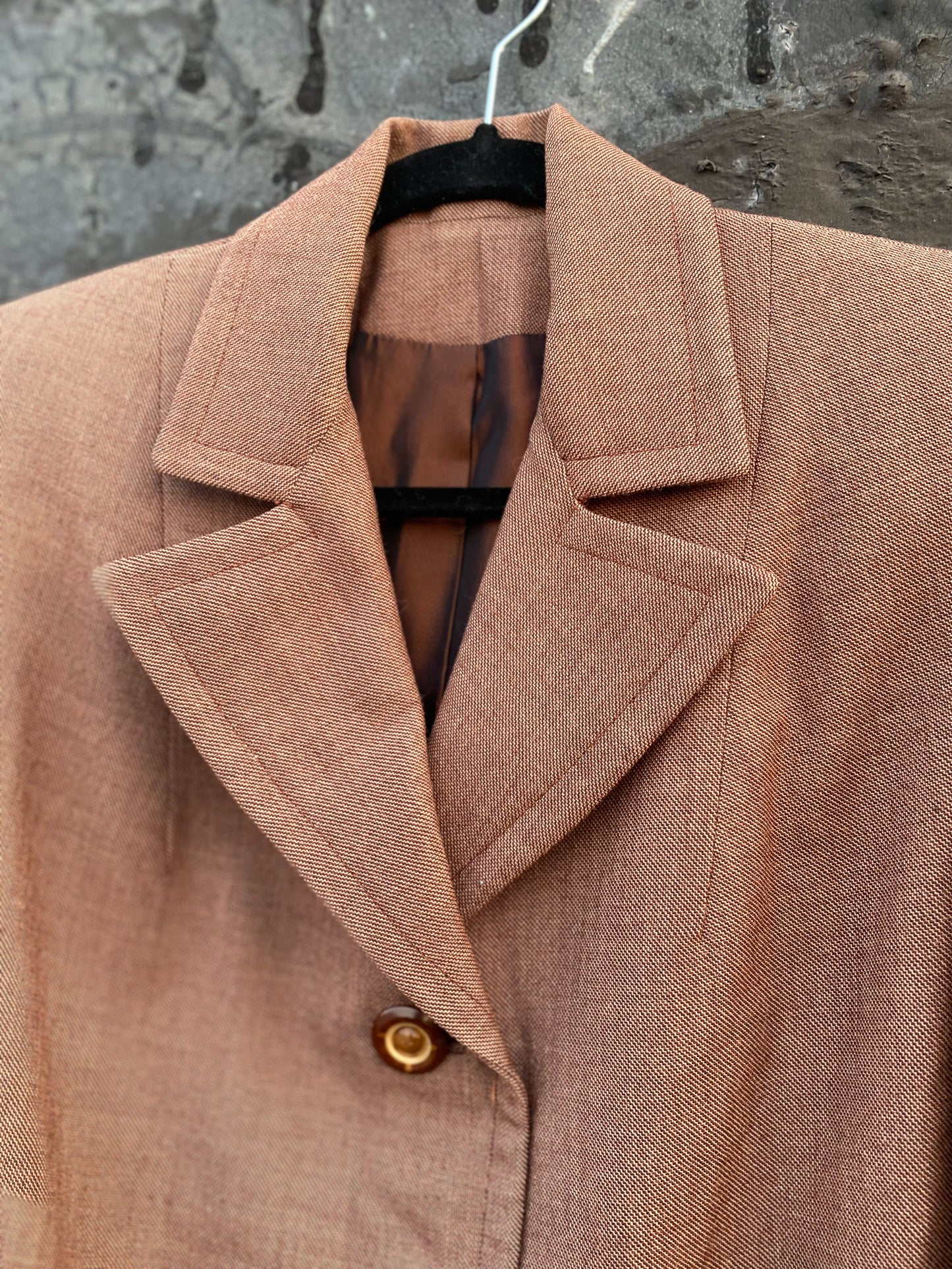 50's Four Button Revere Collar Warm Brown Blazer | L/XL
