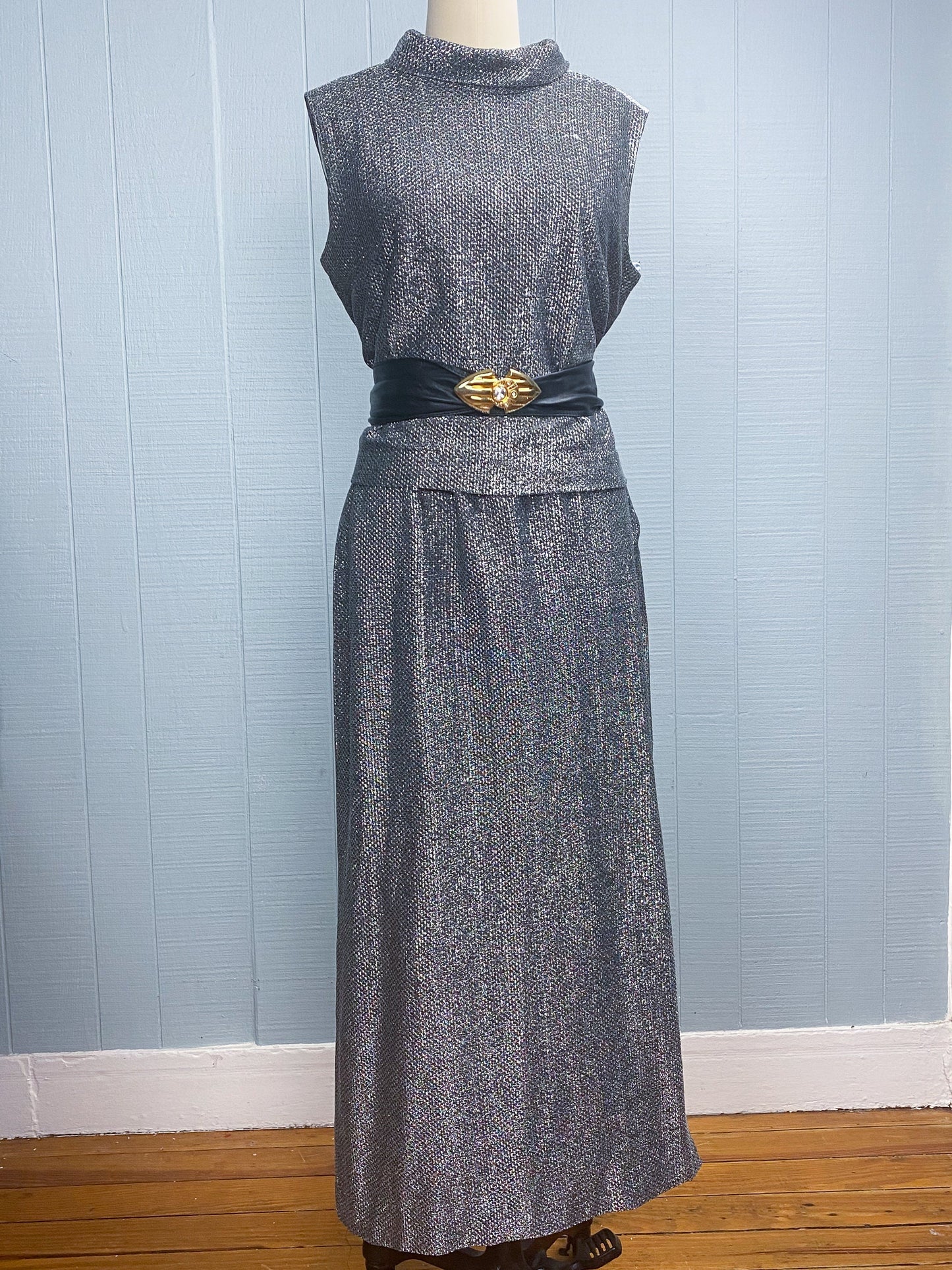 60's/70's Silver Lurex Mockneck Set