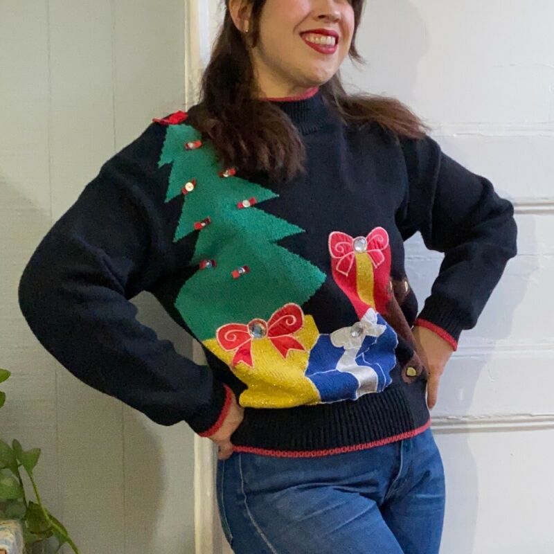 80's Ugly Christmas Teddy Bear Sweater | S/M/L