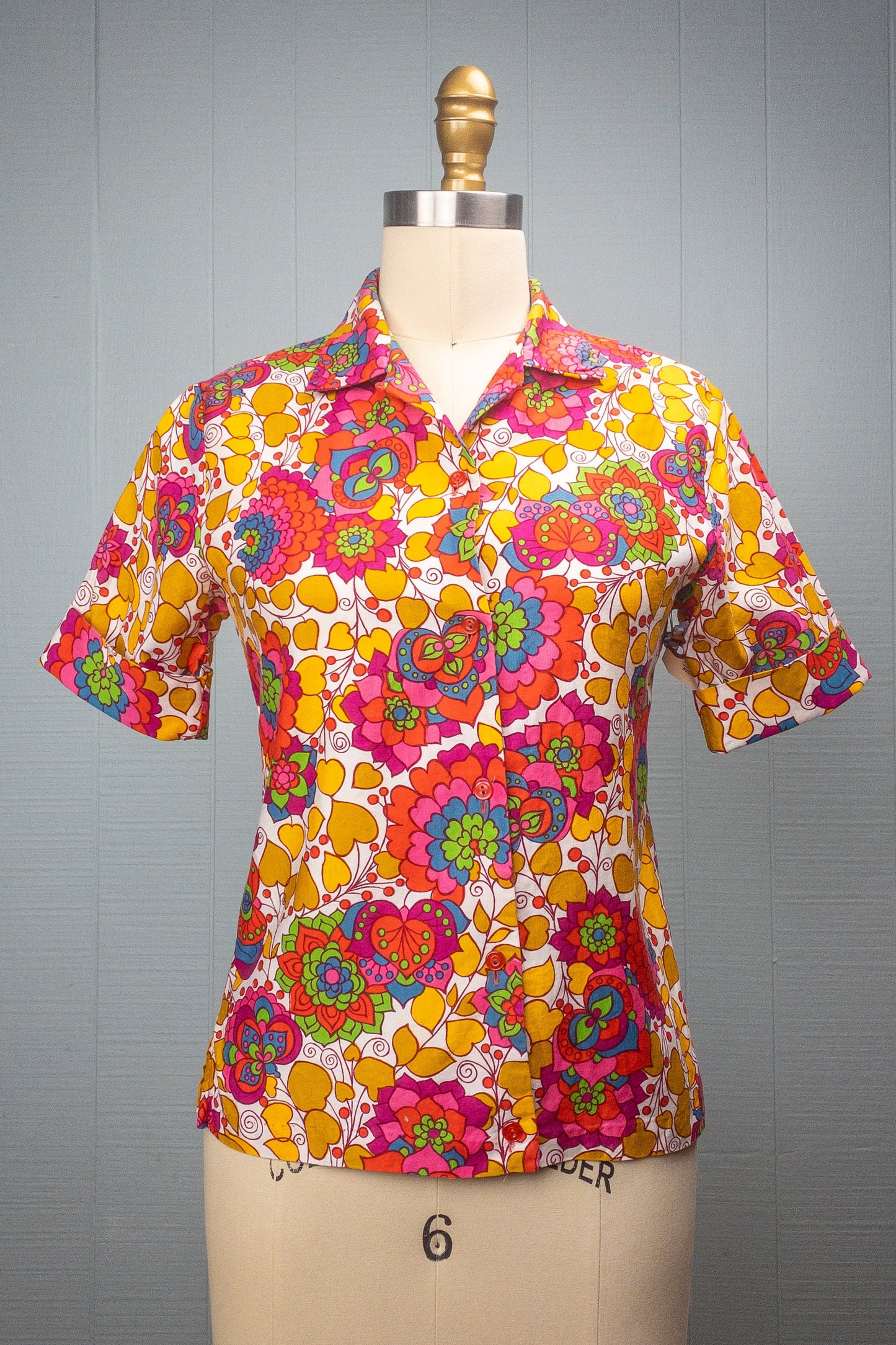 60's Lotus Mandala Button Shirt | XS/S