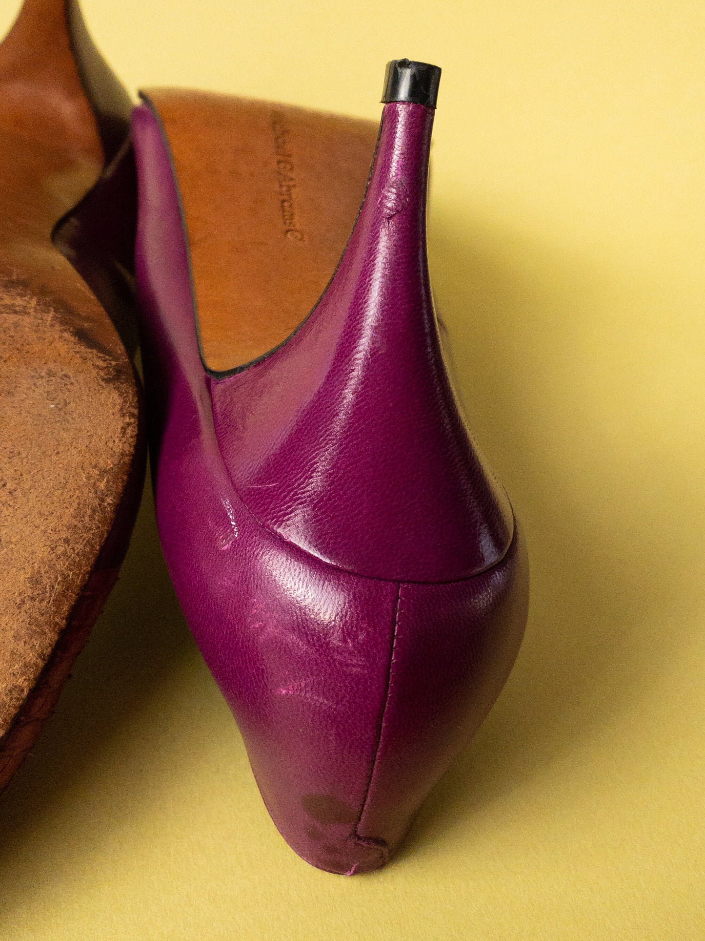 80s Magenta Snake Leather Heels | 9.5