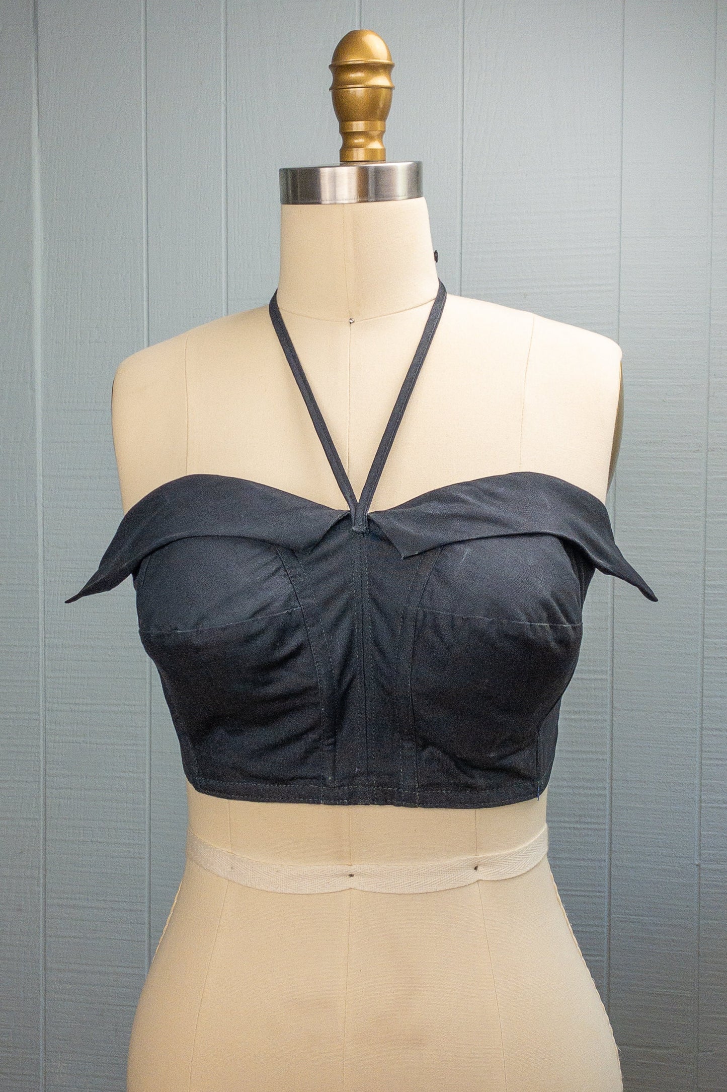 50s Black Bustier Bra Top