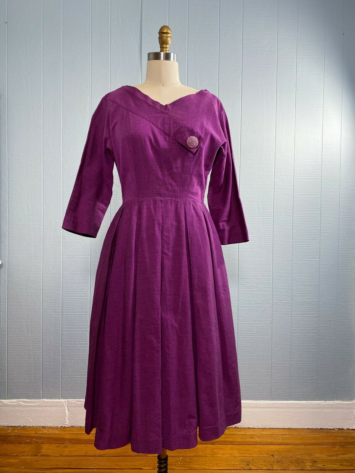 50s Deep Purple Party Dress | S/M