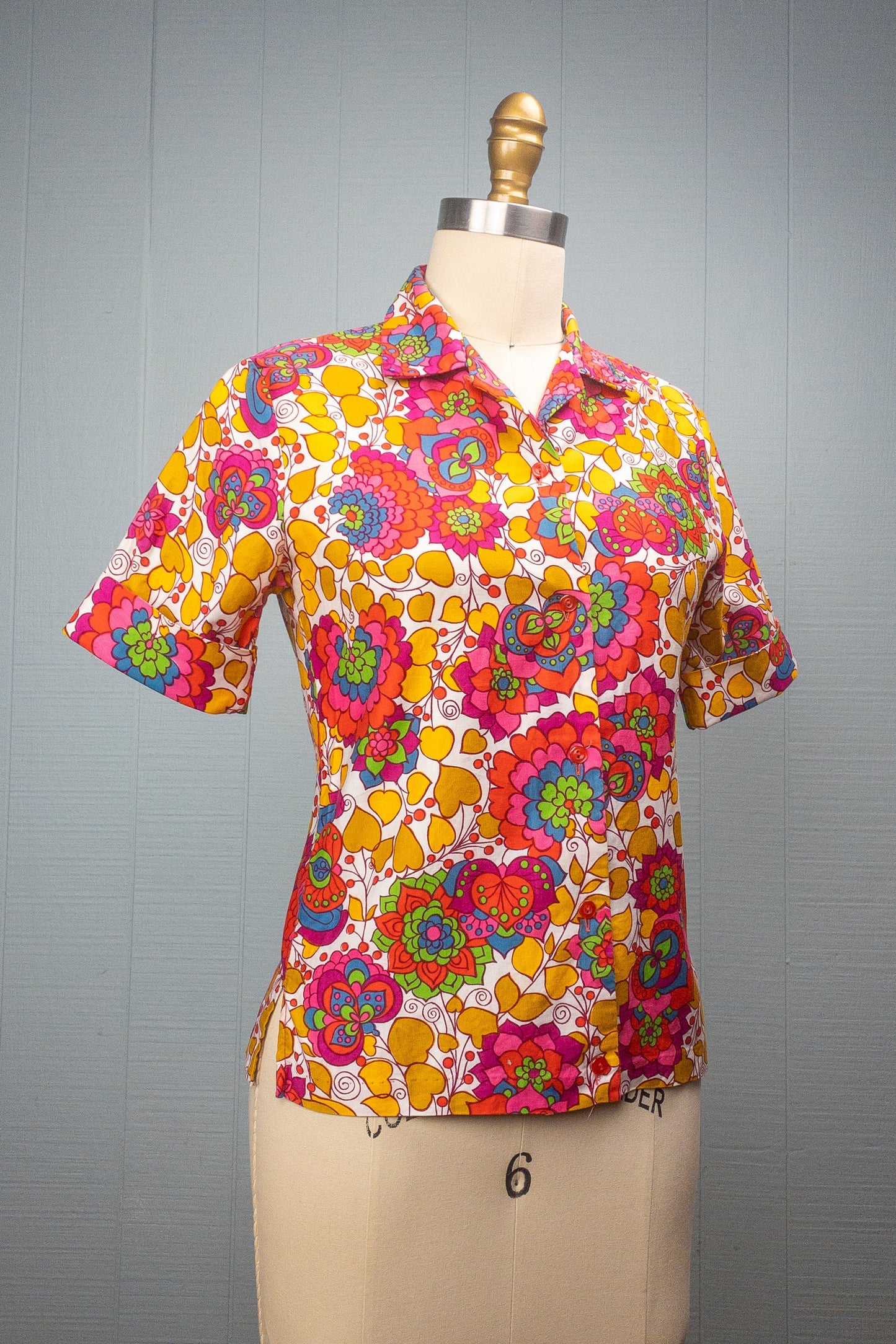 60's Lotus Mandala Button Shirt | XS/S