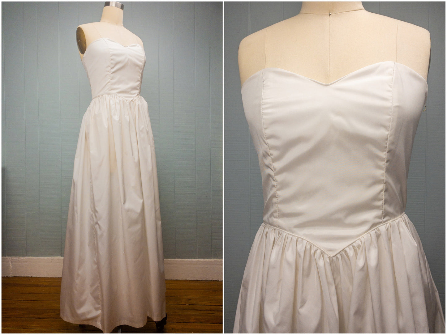 80's White Princess Strapless Gown | XS/S