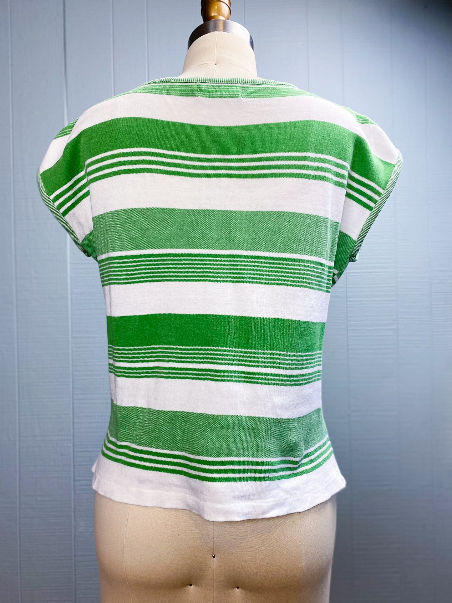 70s 80s Green Stripe Tee | M/L