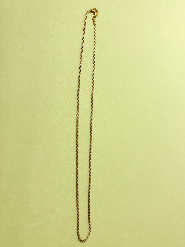 Sterling Silver Gold Wash Twisted 16" Rope Baby Chain