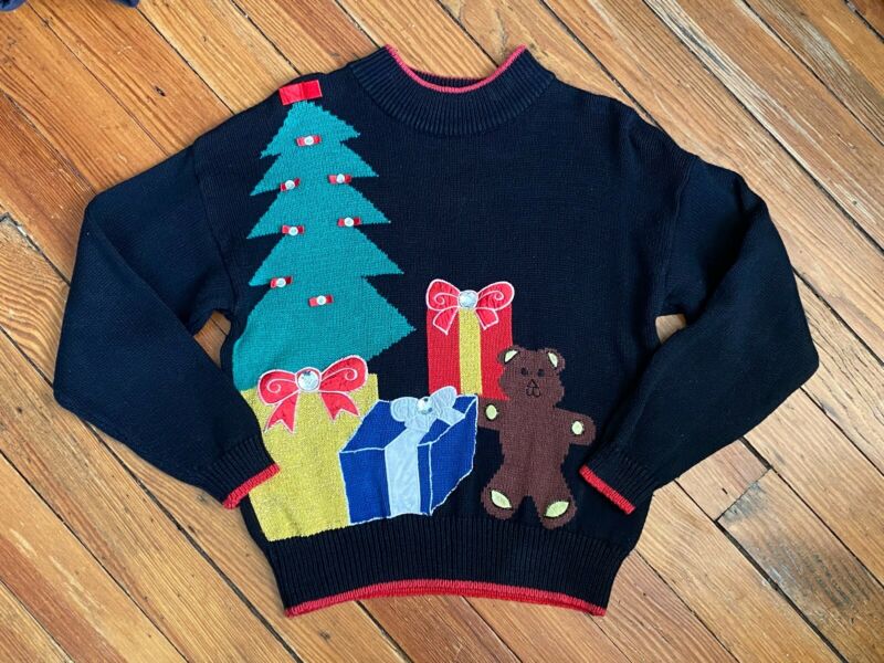 80's Ugly Christmas Teddy Bear Sweater | S/M/L