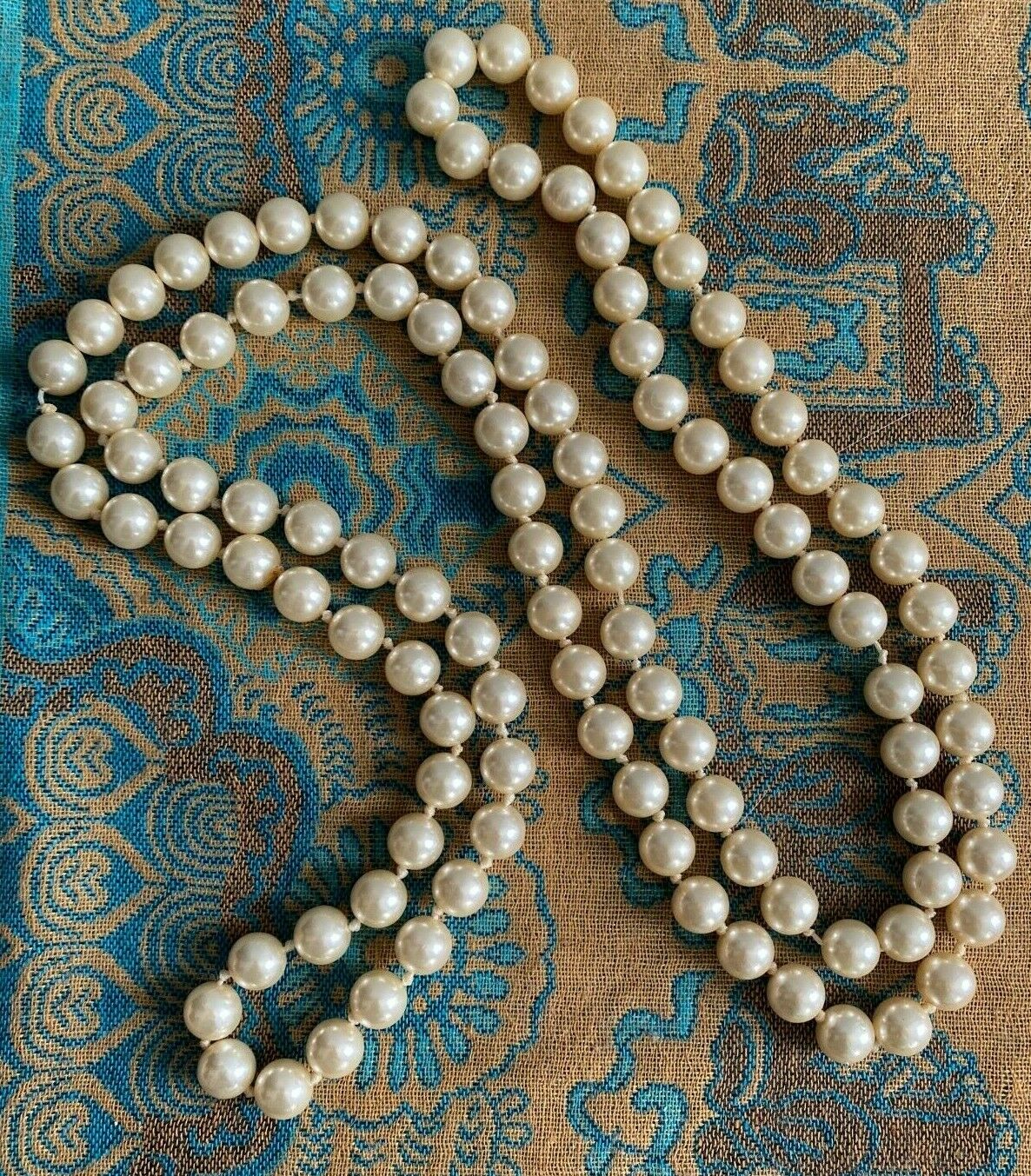 Super Long Knotted Pearl Necklace