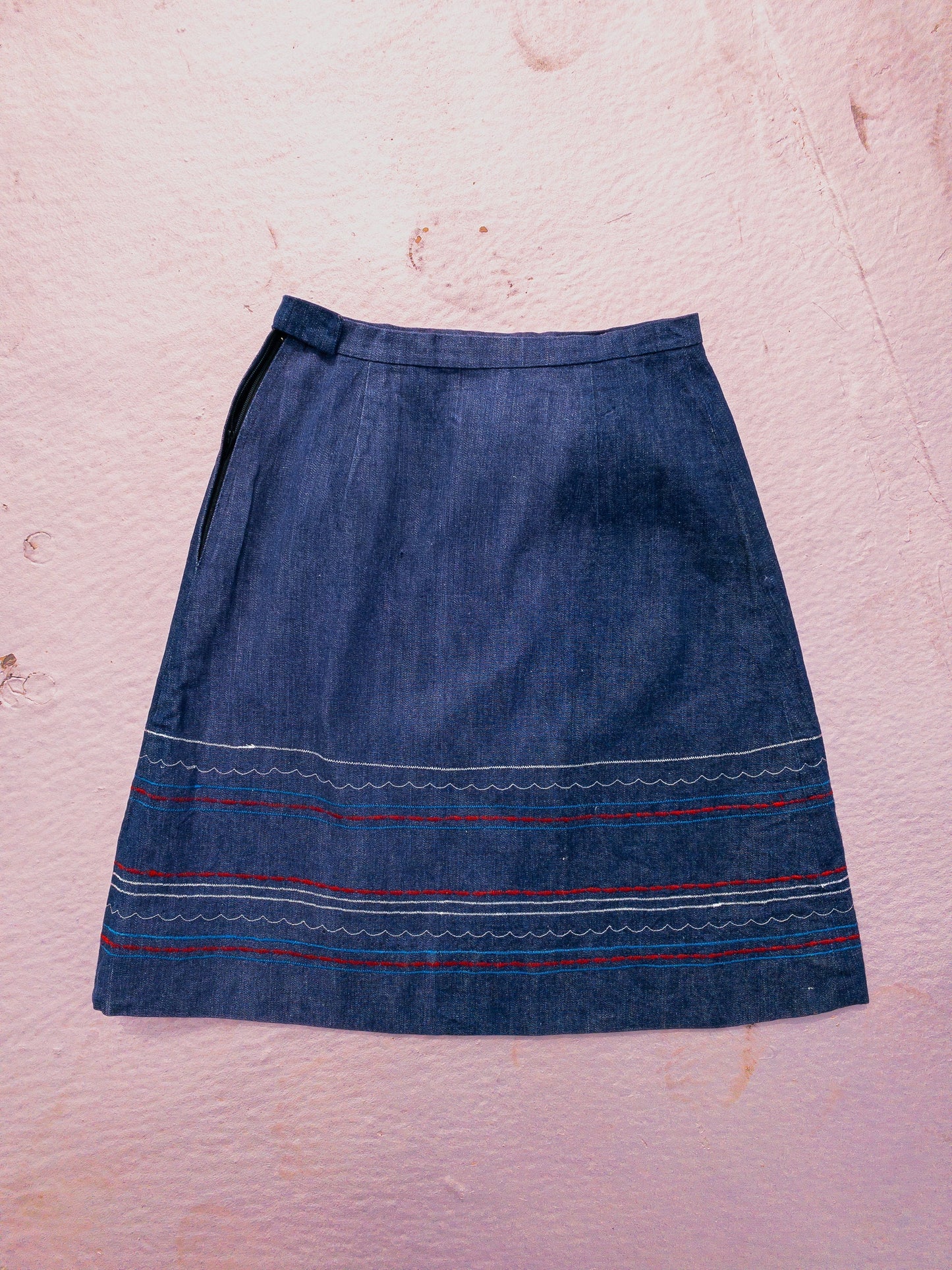 70's Denim A-Line Mini Skirt