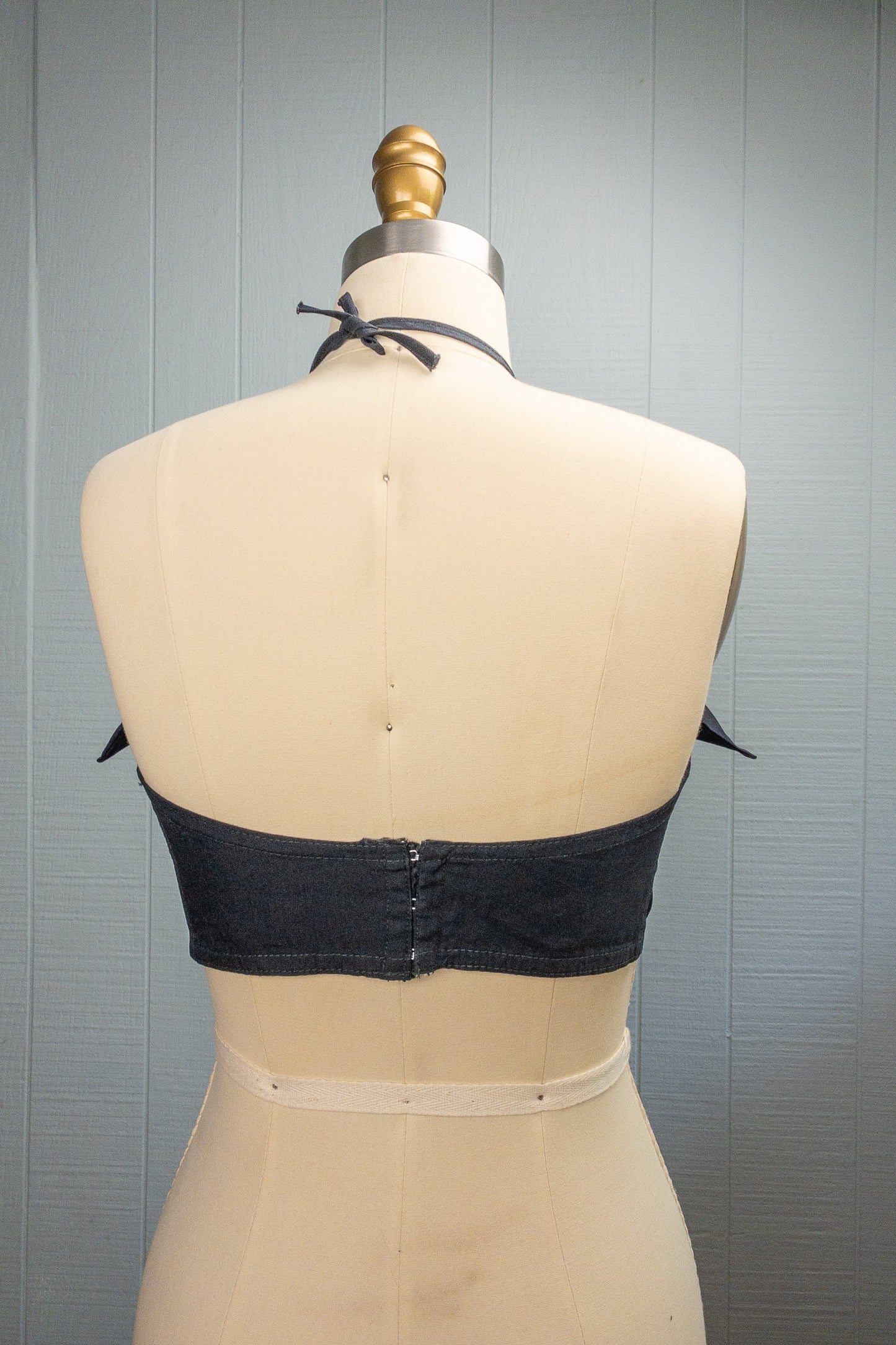 50s Black Bustier Bra Top