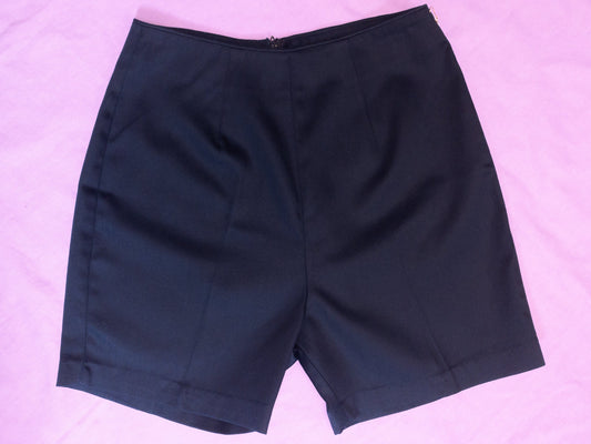 50s Navy Blue Shorts | 25" | Pin Up Summer Catalina Brushed Sateen Twill