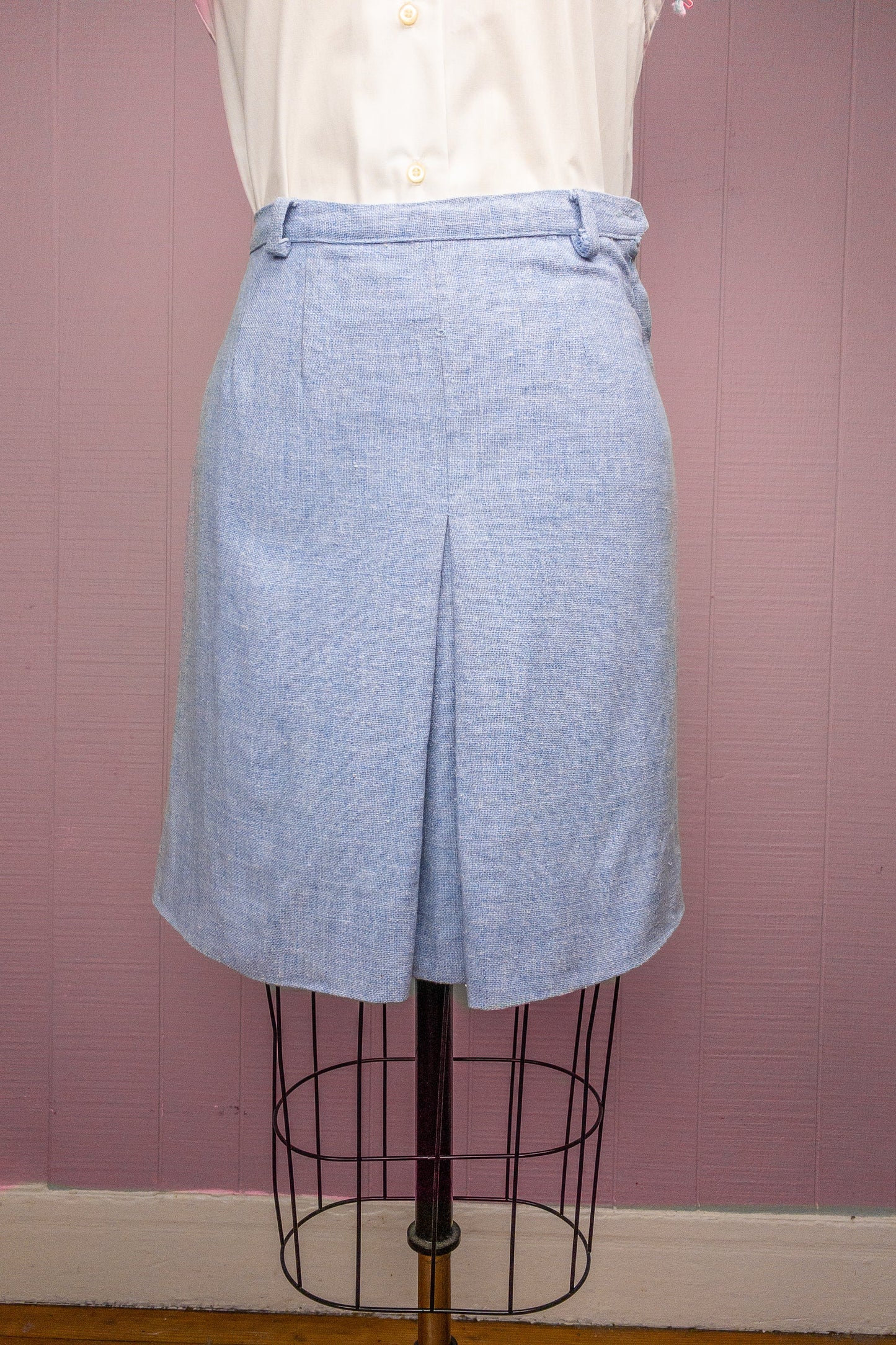 60s Blue Tweed Mini Skirt | 24
