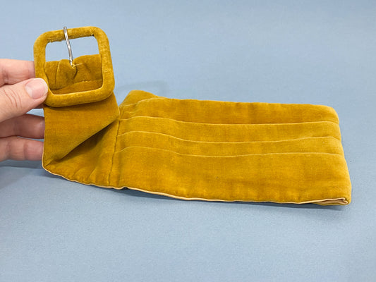 50's Mrs. Maisel Golden Mustard Yellow Cummerbund Belt W: 23"-25"