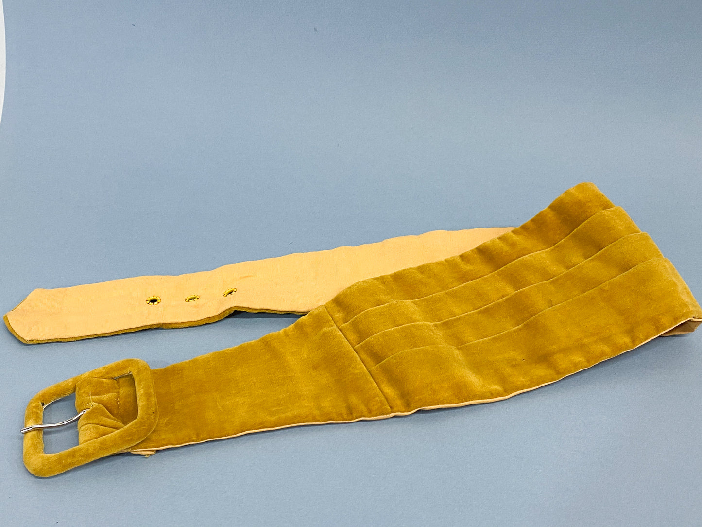 50's Mrs. Maisel Golden Mustard Yellow Cummerbund Belt W: 23"-25"