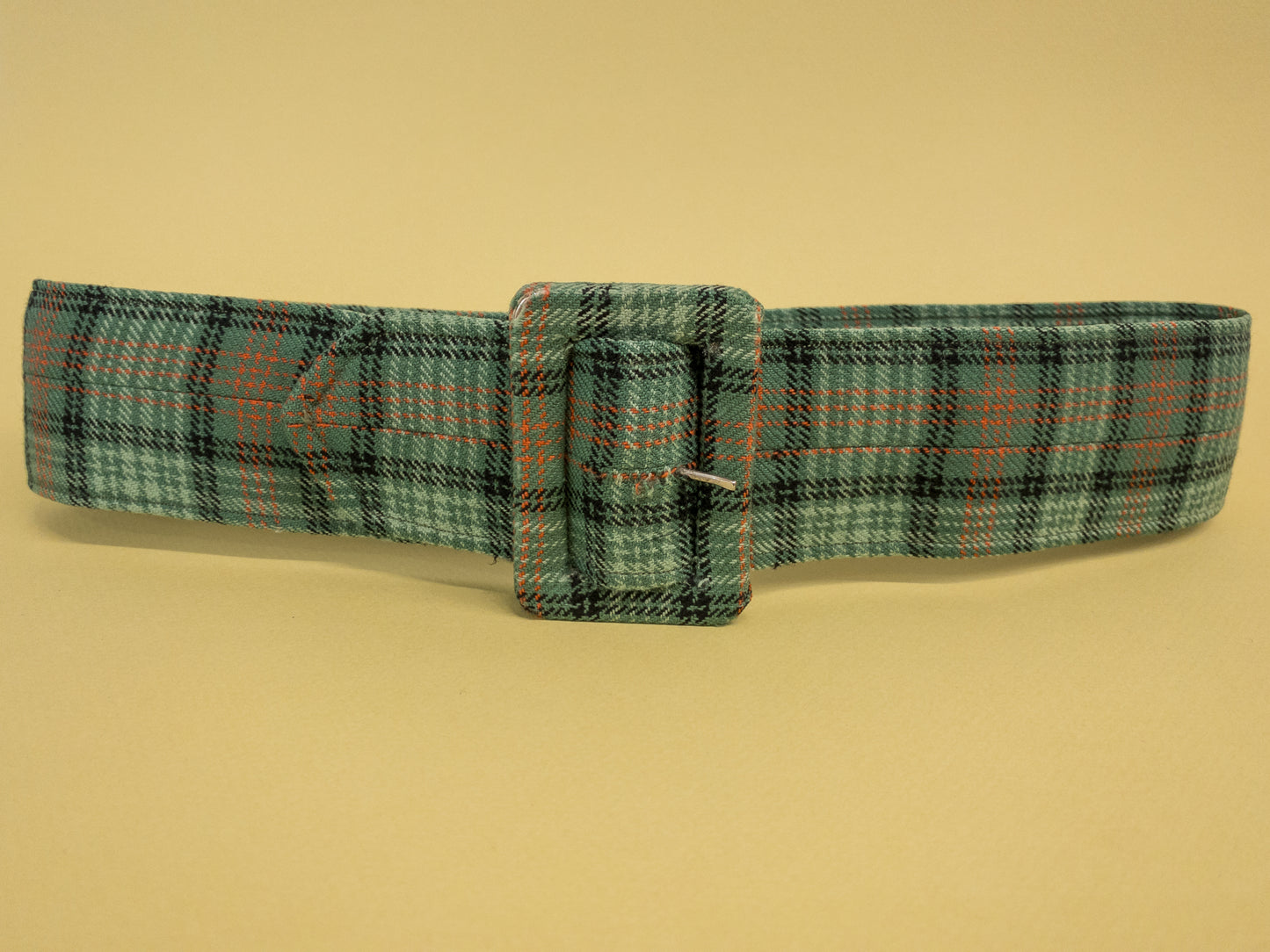 50's Mrs. Maisel Green Red Plaid Wide Belt
