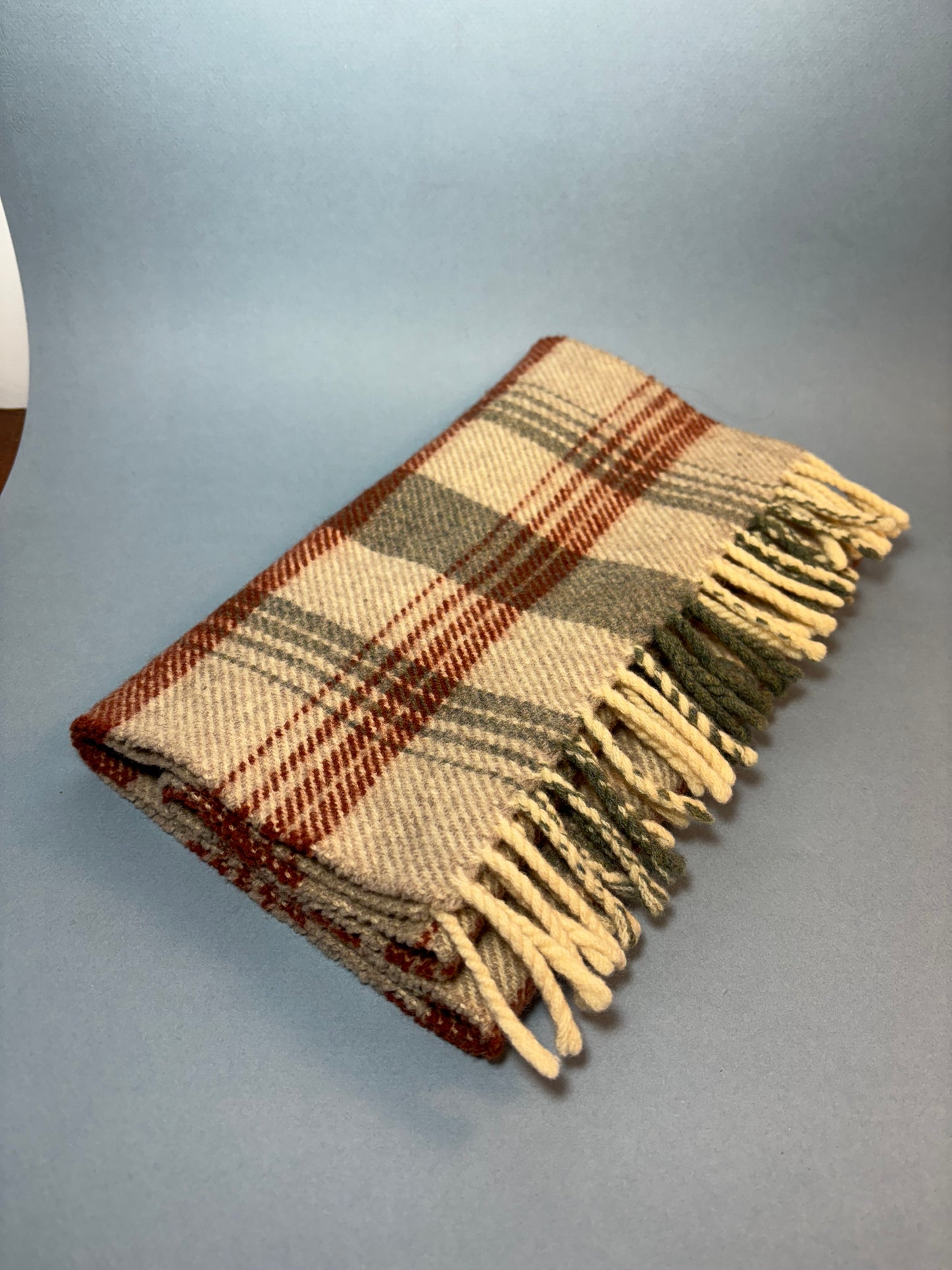 50's "Marvelous Mrs. Maisel" Grey Taupe Brown Plaid Harrods Scarf