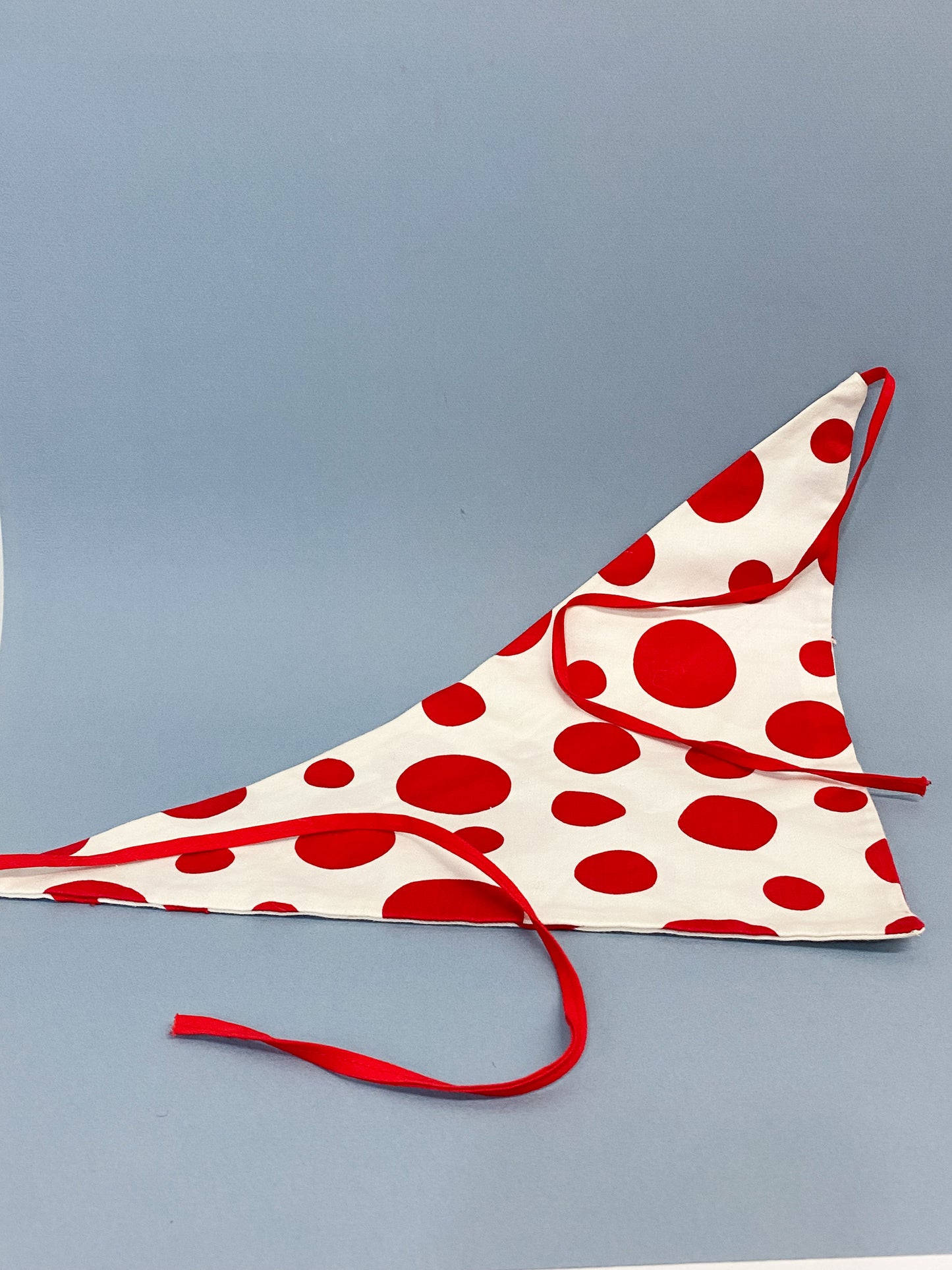 60's 70's "Marvelous Mrs. Maisel" Red & White Polka Dot Triangle Head Scarf Kerchief
