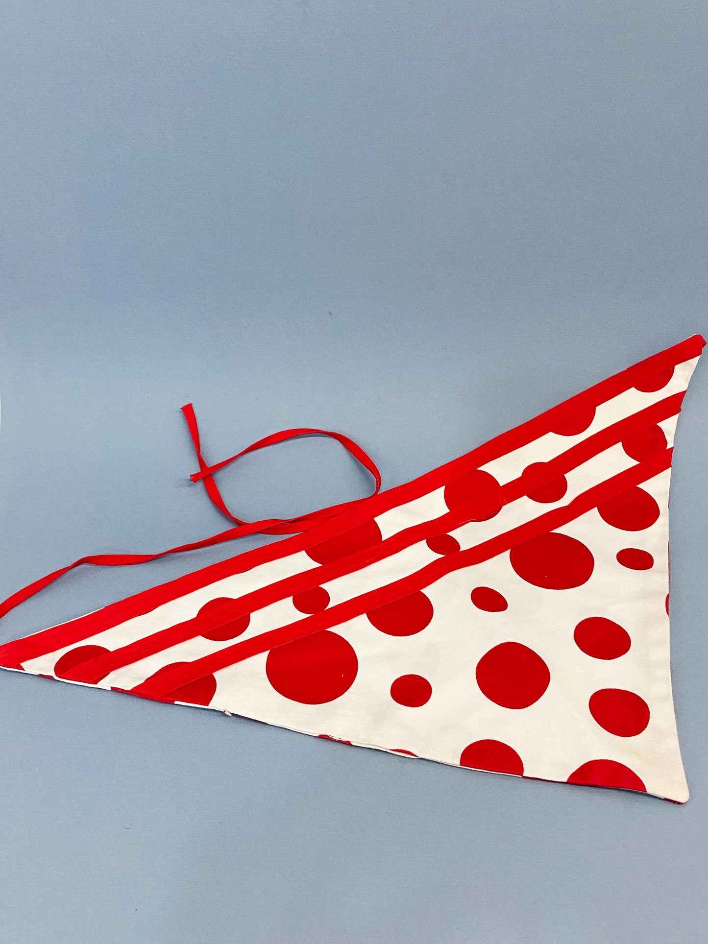 60's 70's "Marvelous Mrs. Maisel" Red & White Polka Dot Triangle Head Scarf Kerchief