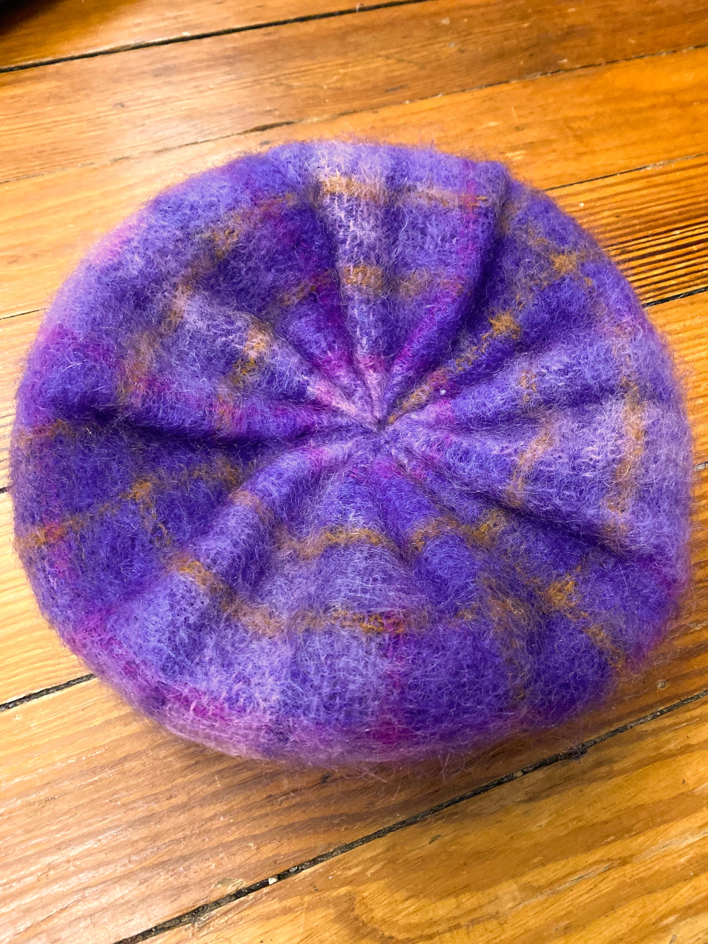 50's/60's "Marvelous Mrs. Maisel" Purple Plaid Mohair Wool Scottish Tam Beret