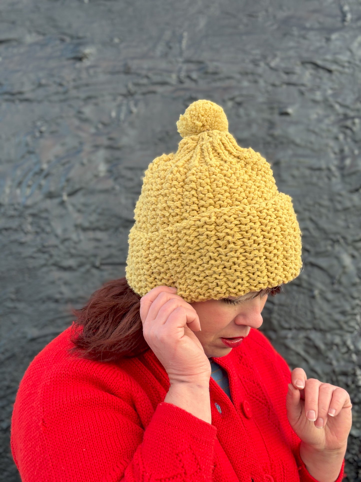 Vintage "Marvelous Mrs. Maisel" Sunshine Yellow Knit Winter Beanie