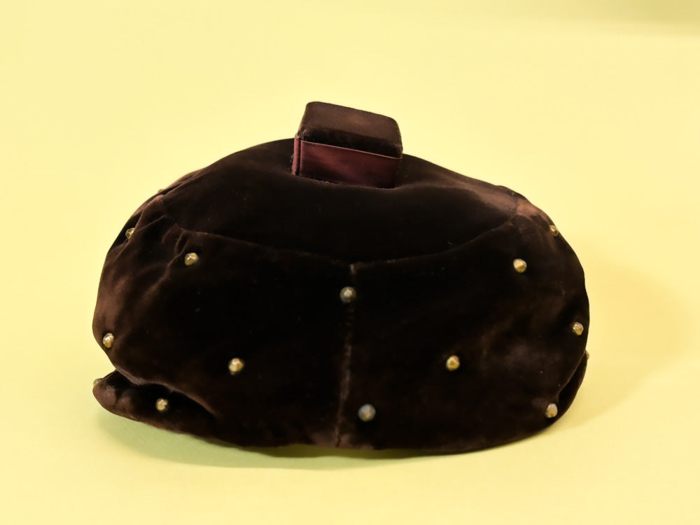 50s/60s Mrs. Maisel Chocolate Brown Velvet Hat